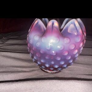 Fenton Iridescent Purple and Blue Hobnail Vase